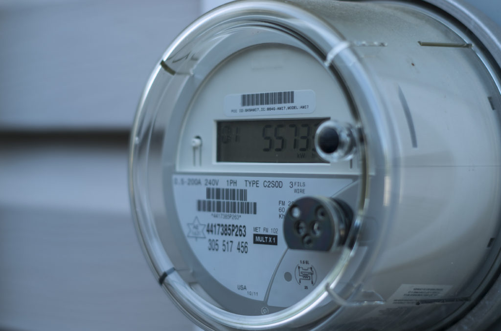 a close-up of a electric meter