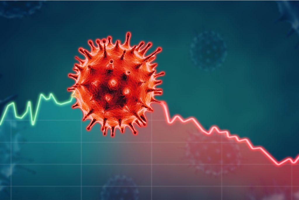 Coronavirus superimposed on a chart